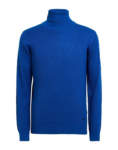 LIU •JO MAN Turtleneck Blue 41% Cotton, 28% Polyester, 13% Polyamide, 13% Acrylic, 5% Wool