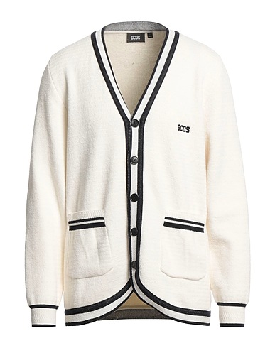 GCDS Cardigan White 38% Cotton, 36% Viscose, 25% Polyamide, 1% Elastane