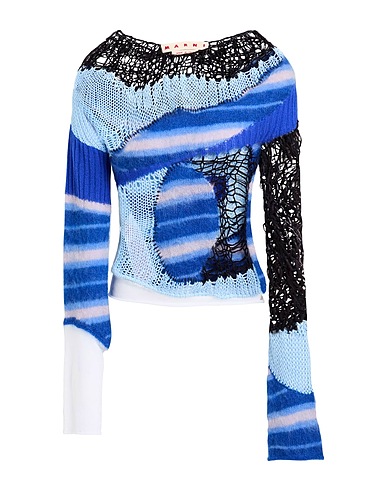 MARNI Sweater Blue 67% Mohair wool, 28% Polyamide, 5% Wool