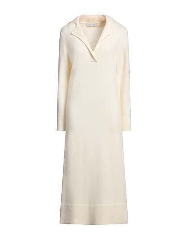 EMMA & GAIA Midi dress Ivory 45% Wool, 30% Cashmere, 15% Viscose, 10% Polyamide