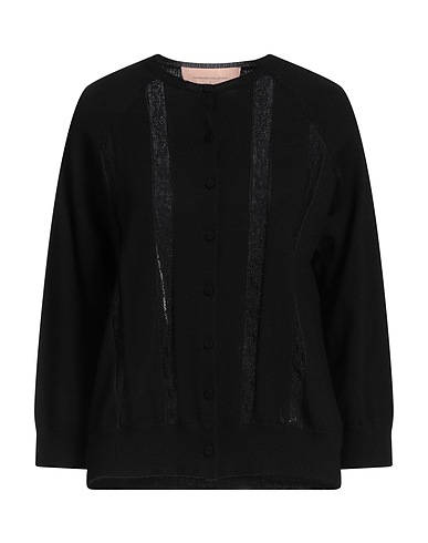 ALESSANDRO DELL'ACQUA x ELENA MIRÒ Cardigan Black 100% Wool, Polyamide