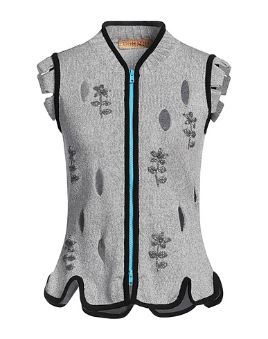 CORMIO Cardigan Light grey 50% Cotton, 34% Polyester, 16% Metallic fiber