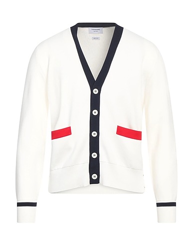 THOM BROWNE Cardigan White 100% Cotton