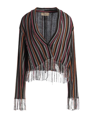 MAISON FLÂNEUR Cardigan Nero 56% Cotone, 44% Viscosa