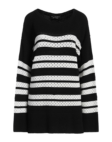TWINSET Jumper Black 35% Polyamide, 30% Cotton, 30% Viscose, 5% Polyester