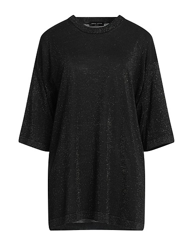 ROBERTO COLLINA Jumper Black 67% Cotton, 27% Viscose, 6% Metallic Polyester
