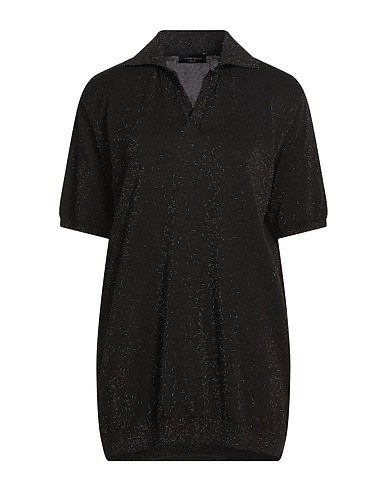 ROBERTO COLLINA Sweater Black 67% Cotton, 27% Viscose, 6% Metallic Polyester