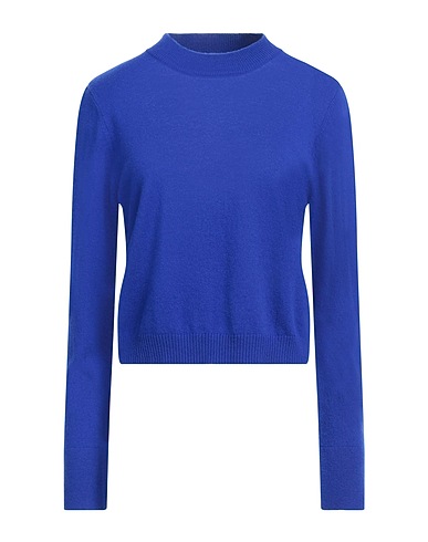 EMMA & GAIA Polo neck Bright blue 45% Wool, 30% Cashmere, 15% Viscose, 10% Polyamide