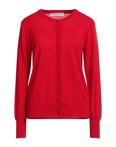 EMMA & GAIA Cardigan Red 100% Merino Wool