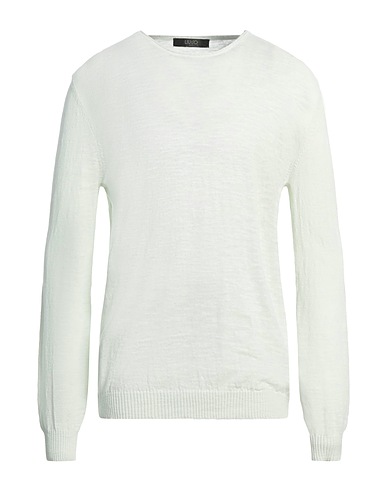 LIU •JO MAN Pullover Verde chiaro 70% Cotone, 30% Lino