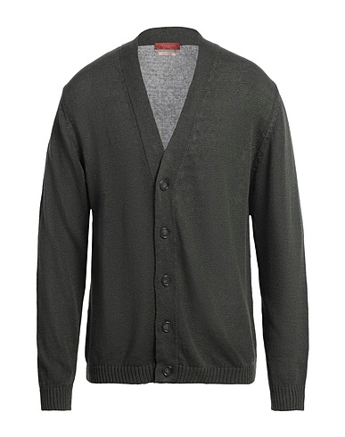 DANIELE FIESOLI Cardigan Dark green 65% Linen, 35% Cotton