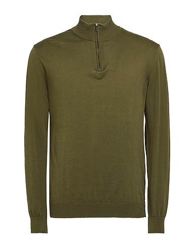 DANIELE FIESOLI Sweater with zip Military green 100% Cotton