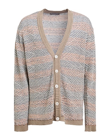 DANIELE FIESOLI Cardigan Taupe 70% Linen, 20% Cotton, 10% Polyamide