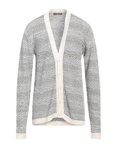 DANIELE FIESOLI Strickjacke Weiß 70% Leinen, 20% Baumwolle, 10% Polyamid