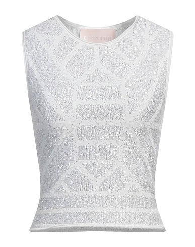 CIRCUS HOTEL Sleeveless sweater Silver 55% Polyamide, 45% Polyester, Viscose