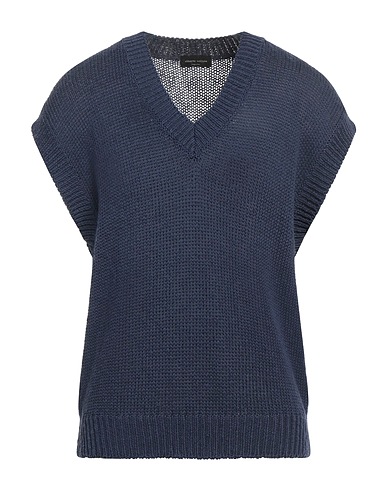 ROBERTO COLLINA Pullover Blu navy 77% Cotone, 23% Lino