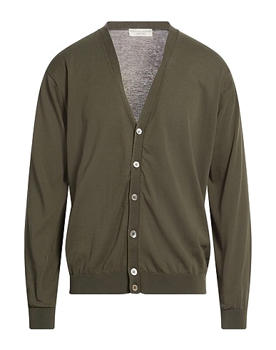 FILIPPO DE LAURENTIIS Cardigan Military green 100% Cotton