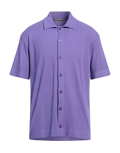 DANIELE FIESOLI Solid color shirt Purple 100% Cotton