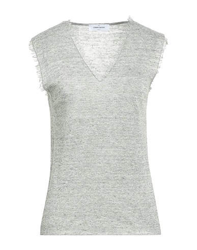 GRAN SASSO Top Verde militare 100% Lino