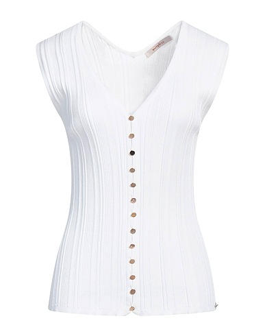WHITE WISE Cardigan White 65% Viscose, 35% Nylon