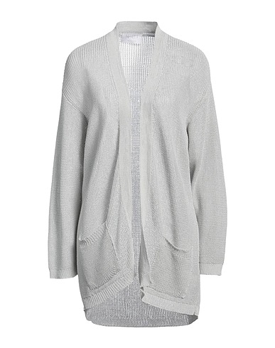 DANIELE FIESOLI Cardigan Light grey 67% Organic cotton, 18% Metallic Polyester, 15% Polyamide