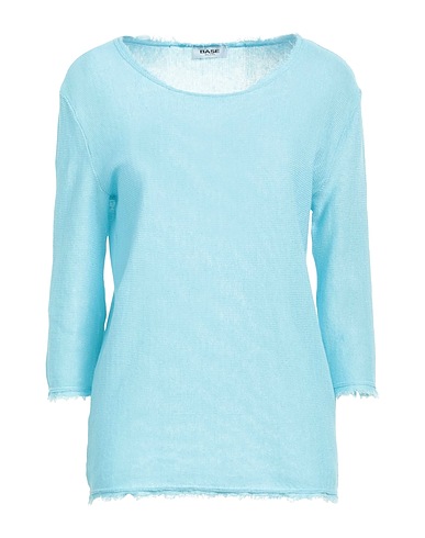 BASE MILANO Jumper Sky blue 64% Linen, 36% Cotton