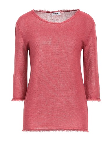 BASE MILANO Pullover Ziegelrot 64% Leinen, 36% Baumwolle