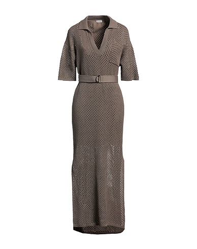 BRUNELLO CUCINELLI Long dress Khaki 100% Cotton