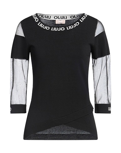 LIU •JO Jumper Black 80% Viscose, 20% Polyamide, Polyester