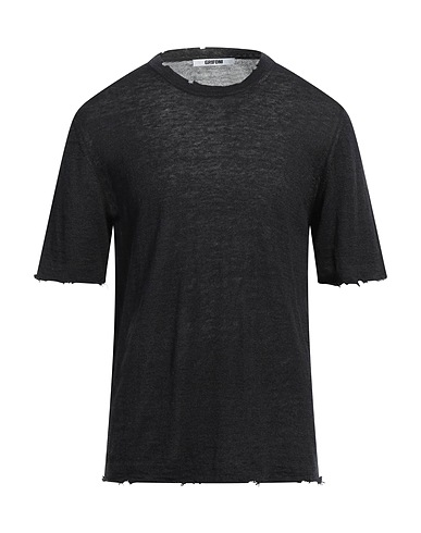 GRIFONI Pullover Nero 73% Lino, 27% Cotone
