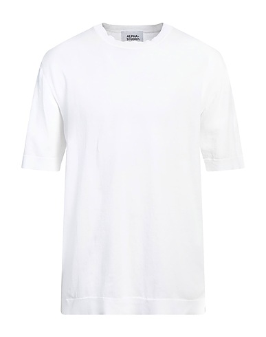 ALPHA STUDIO Sweater White 82% Cotton, 18% Polyester