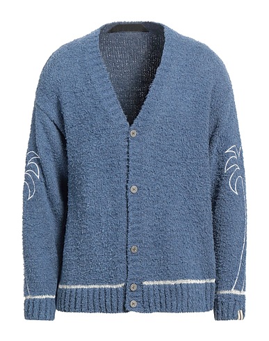 PALM ANGELS Cardigan Slate blue 98% Cotton, 2% Polyamide