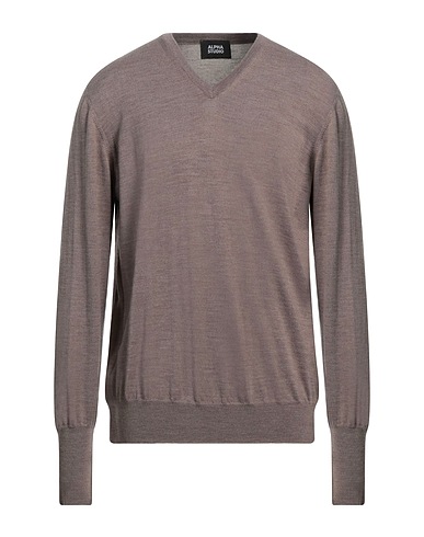 ALPHA STUDIO Jumper Khaki 100% Merino Wool