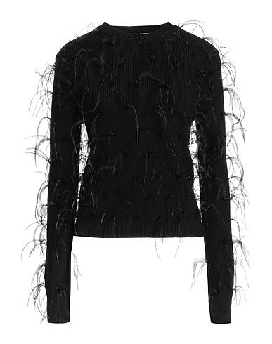 MICHAEL MICHAEL KORS Pullover NERO 31% Lana Merino, 26% Cotone, 22% Nylon, 21% Viscosa, Piume di struzzo