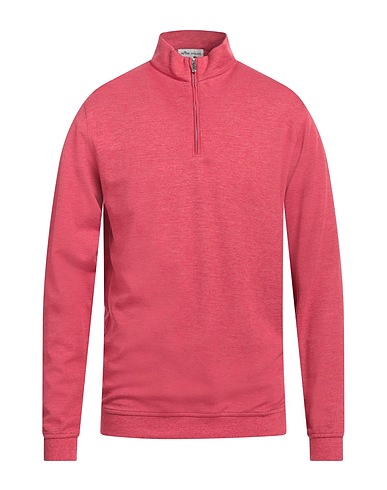PETER MILLAR Jumper with zip Brick red 55% Cotton, 40% Modal, 5% Polyester