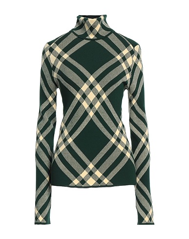 BURBERRY Polo neck Dark green 89% Wool, 11% Polyester, Polyamide, Elastane