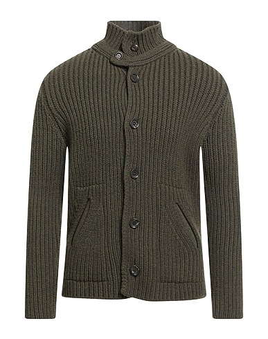DANIELE FIESOLI Cardigan Military green 80% Merino Wool, 20% Polyamide