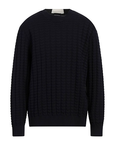 EMPORIO ARMANI プルオーバー ミッドナイトブルー コットン 100%