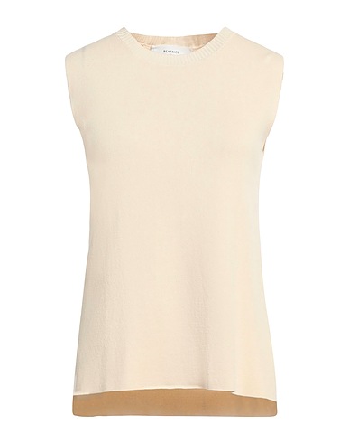 BEATRICE .B Sleeveless sweater Cream 65% Viscose, 35% Polyamide