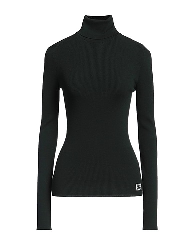 BURBERRY Polo neck Dark green 89% Wool, 11% Polyester, Polyamide, Elastane