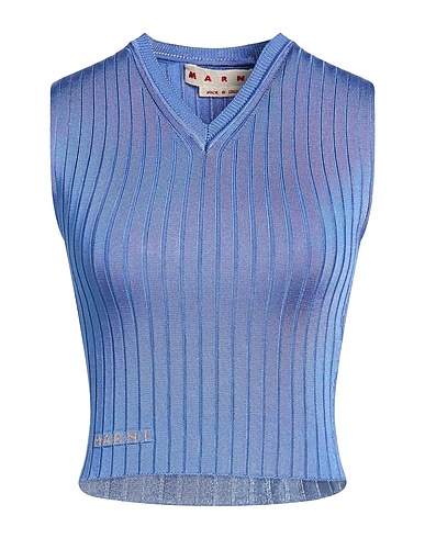 MARNI Sleeveless sweater Light blue 92% Viscose, 7% Polyamide, 1% Elastane