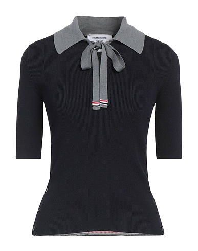 THOM BROWNE Jumper Navy blue 68% Virgin Wool, 30% Silk, 2% Elastane