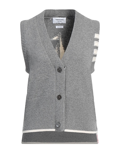 THOM BROWNE Cardigan Grey 100% Virgin Wool