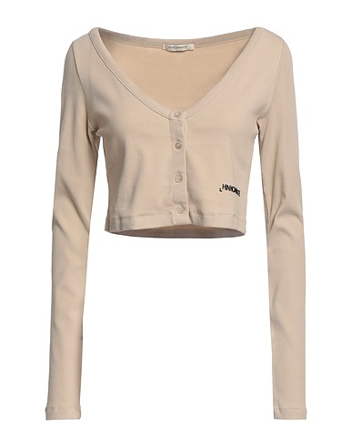 HINNOMINATE Strickjacke Beige 97% Baumwolle, 3% Elastan