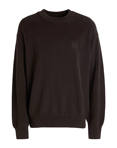 BOSS Pullover Dunkelbraun 100% Baumwolle