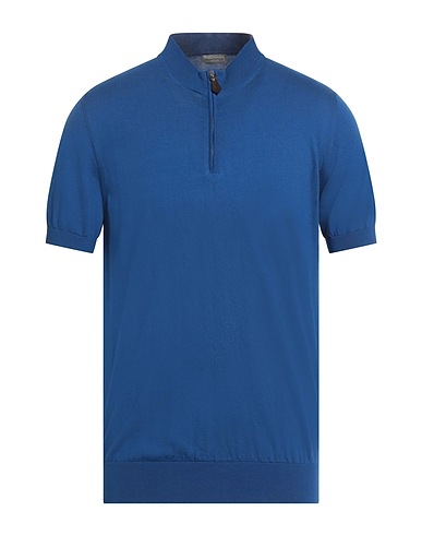 SARTORIO Pullover mit Zipper  Blau 100% Baumwolle