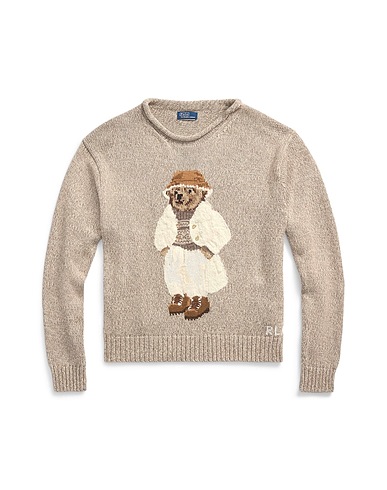 POLO RALPH LAUREN プルオーバー POLO BEAR CREWNECK SWEATER
 ベージュ コットン 100%