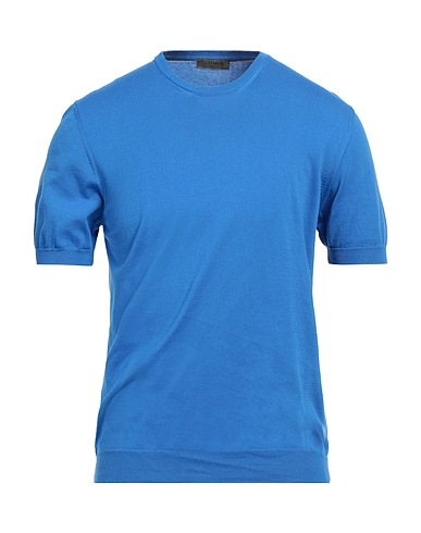 +39 MASQ Pullover Azurblau 100% Baumwolle