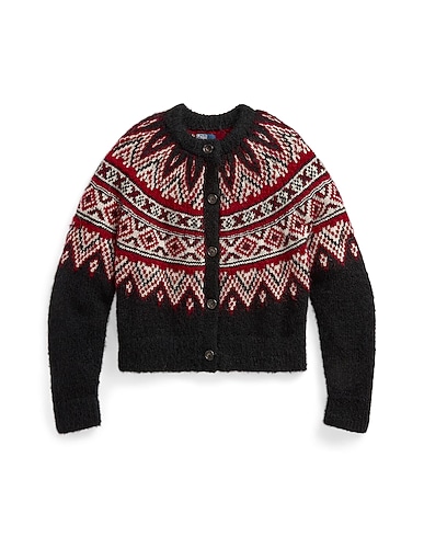 POLO RALPH LAUREN Cardigan FAIR ISLE ALPACA-BLEND CARDIGAN
 Black 72% Alpaca wool, 13% Polyamide, 9% Wool, 6% Acrylic