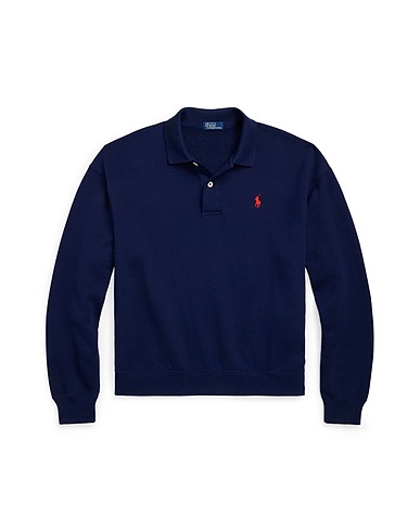 POLO RALPH LAUREN Sweatshirt COTTON-BLEND FLEECE POLO
 Navy blue 83% Cotton, 17% Polyester